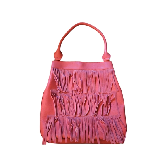 Fringed Pink Handbag - Picture 1 of 3